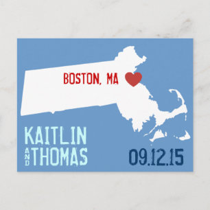 Save the Date - Anpassbar - Massachusetts Ankündigungspostkarte