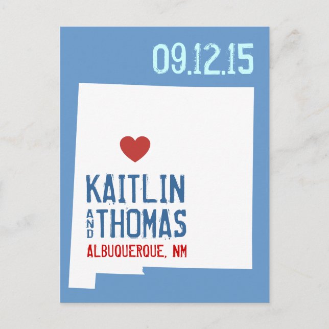 Save the Date - Anpassbar - New Mexico Ankündigungspostkarte (Vorderseite)
