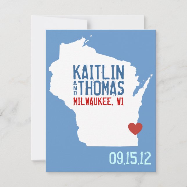 Save the Date - Anpassbar - Wisconsin (Vorderseite)