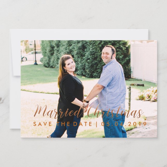 Save the Date anpassbare Weihnachtskarte Einladung (Vorderseite)