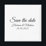 Save the Date, Anpassung der Ankündigung von Hochz Magnet<br><div class="desc">Save the Date,  passen Sie den Schwarz-weißen Wedding Announcement-Magneten an.</div>