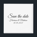 Save the Date, Anpassung der Ankündigung von Hochz Magnet<br><div class="desc">Save the Date,  passen Sie den Schwarz-weißen Wedding Announcement-Magneten an.</div>