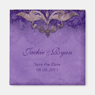 Save the Date Antique Verdigris Lila Brown Magnet