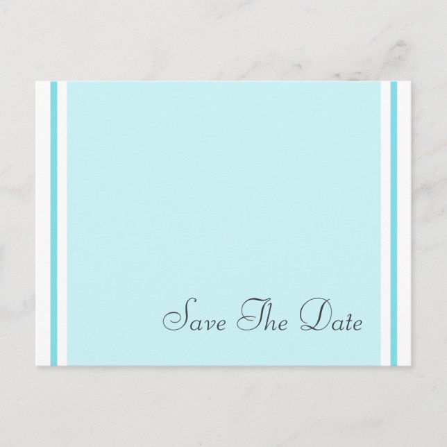 Save the Date Aqua Aquamarin Postkarten (Vorderseite)