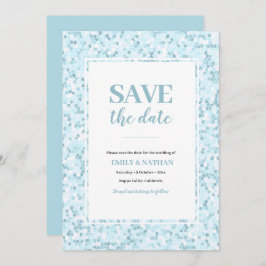 Save the Date Aqua blue Mosaic Einladung