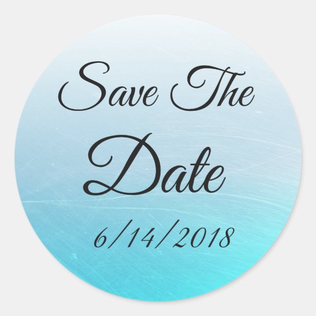 Save the Date Aqua Blue Wedding Sticker (Vorderseite)
