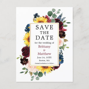 Save the Date Aquarell-Mischgold Postkarte
