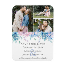 Save the Date Aquarellfarben Einzigartige Hochzeit Magnet