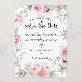 Save the Date Aquarellfarben Rosen Blume