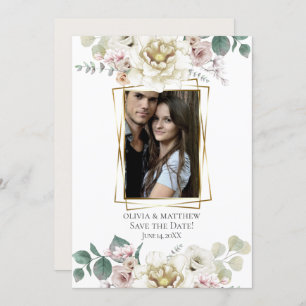 Save The Date   Aquarellfarbener Alabaster Einladung