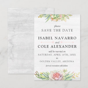 Save the Date Aquarellkaktur-Karte Einladung