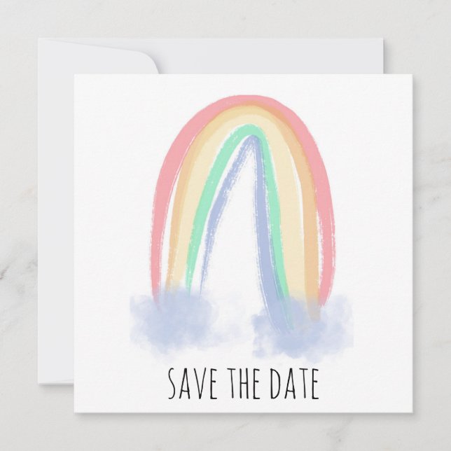 Save the Date Aquarellmaler Regenbogen (Vorderseite)