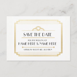Save the Date Art Deco Wedding Party Gold Einladun