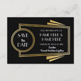 Save the Date Art Deco Wedding Party Gold Einladun