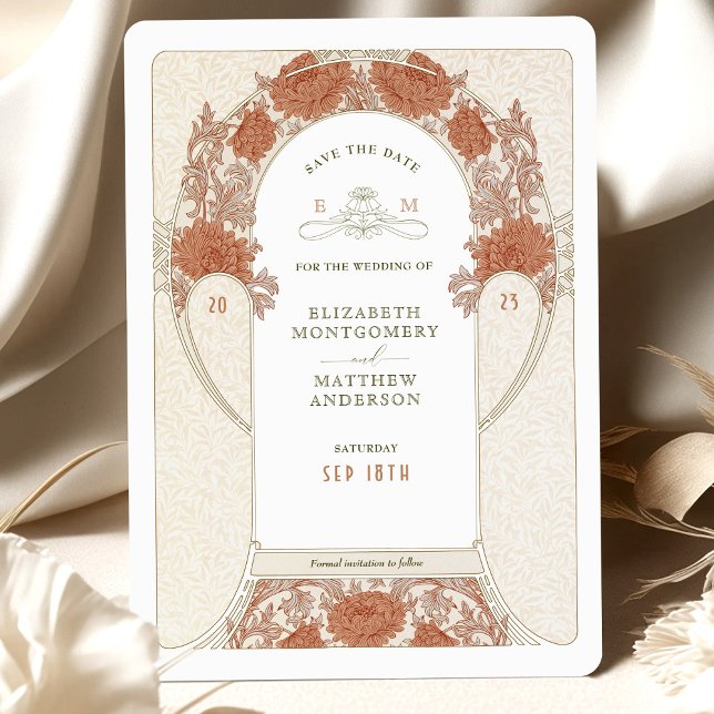Save the Date Art Nouveau William Morris Einladung (Von Creator hochgeladen)