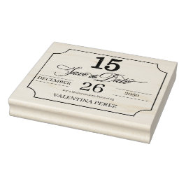 Save the Date auf Englisch für Quinceanera Gummistempel