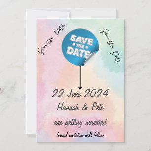 SAVE THE DATE Aufkleber/bearbeitbarer Text Einladung