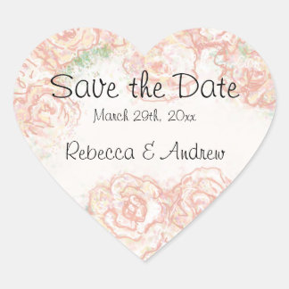 Save the Date Aufkleber für Creme und Rosen