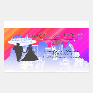 SAVE THE DATE AUFKLEBER MIT ANSICHT VON LAS VEGAS