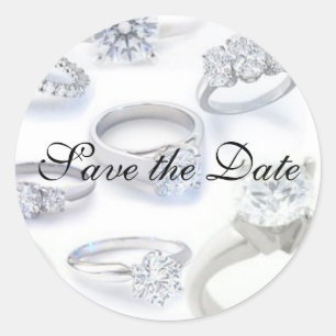 Save the Date Aufkleber mit Ringen
