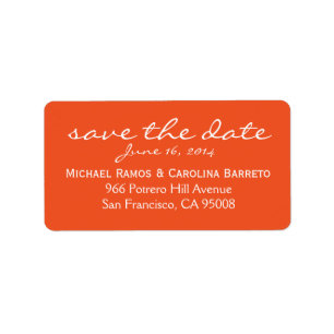 Save the Date Aufkleber - Orange Adressaufkleber