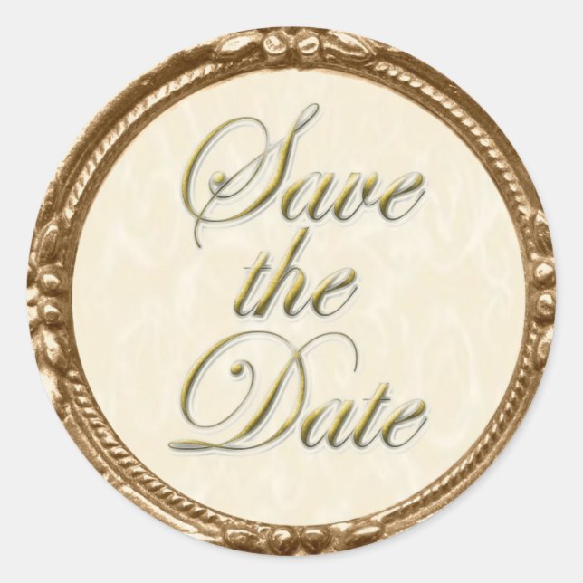 Save the Date Aufkleber/Siegel Runder Aufkleber (Vorderseite)