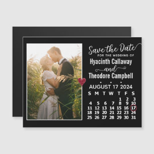 Save the Date August 2024 Kalender Foto Magnet