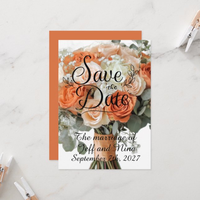 Save The Date Autumn Wedding Digital Download (Vorderseite/Rückseite Beispiel)