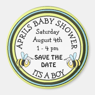 Save the Date Baby-Duschen-Bienen-Themed Magnet