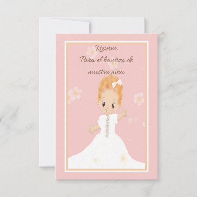 Save the Date Baby Girl Spanisch (Vorderseite)