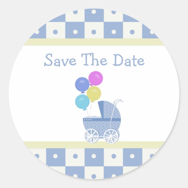 Save the Date Baby Shower Stickers (Vorderseite)