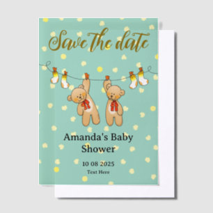 Save the Date Baby-Zwillinge Babydusche