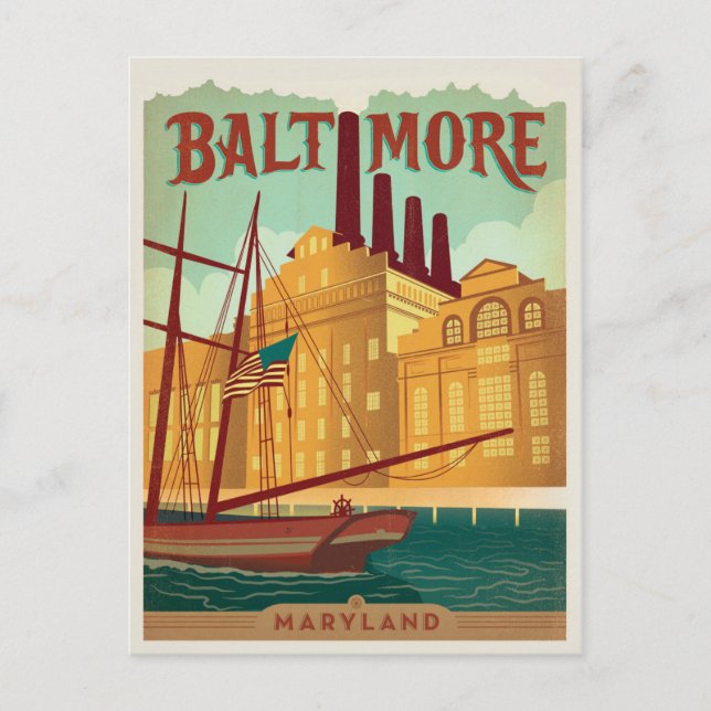 Save the Date - Baltimore, MD Ankündigungspostkarte (Vorderseite)