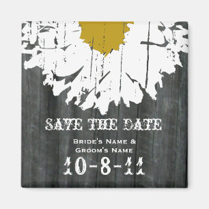 Save the Date - Barnwood u. Gänseblümchen Magnet
