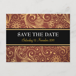 Save the Date Batik Postcard Ankündigungspostkarte
