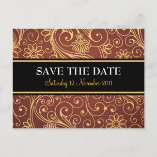 Save the Date Batik Postcard Ankündigungspostkarte
