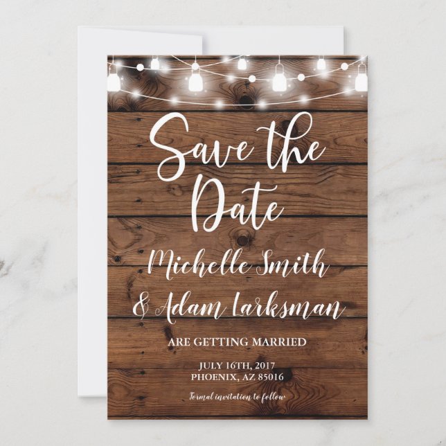 Save the Date Bauernhaus Rustic Country Mason Jar Einladung (Vorderseite)