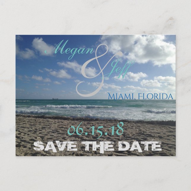 Save the Date Beach Postkarte (Vorderseite)