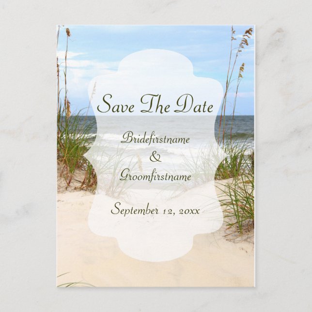 Save the Date Beach Postkarte (Vorderseite)