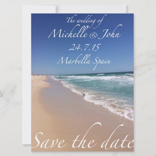 Save the Date Beach Style Einladungen (Vorderseite)
