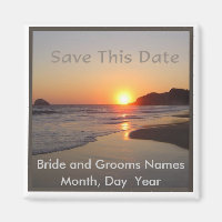 Save the Date Beach Sunset Magnet