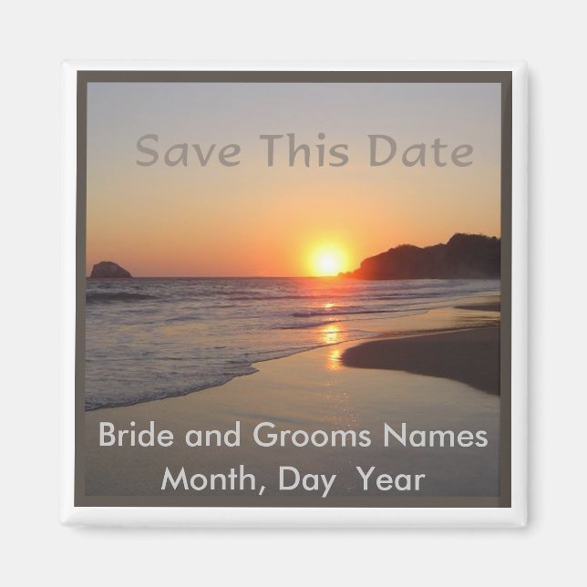 Save the Date Beach Sunset Magnet (Vorne)