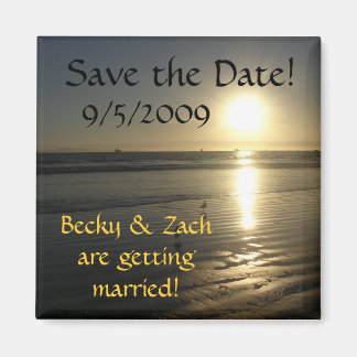 Save the Date Beach Sunset Magnet