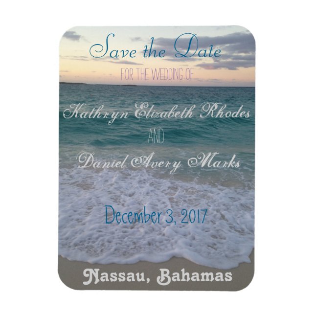 Save the Date Beach Wedding Magnet (Vertikal)