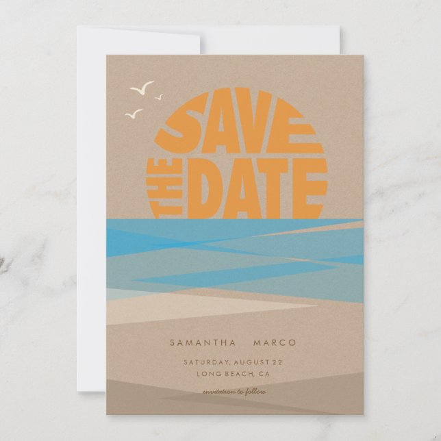 Save the Date, Beach Wedding Save The Date (Vorderseite)