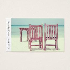 Save the Date Beach Wedding - Visitenkarte