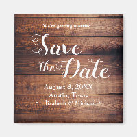 Save the Date bedrucktes Holz Rustikale Hochzeit