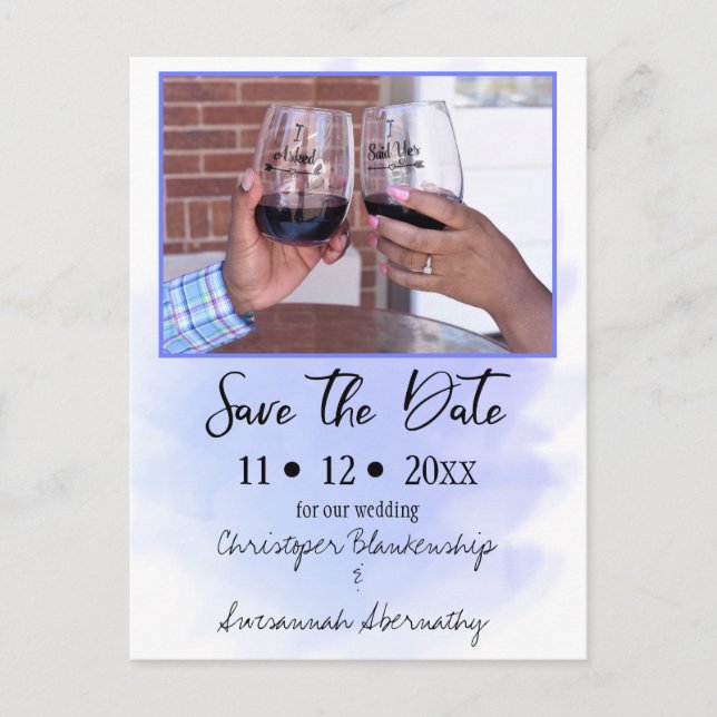 Save the Date Benutzerdefiniertes Foto Einfache Eh Ankündigungspostkarte (Vorderseite)