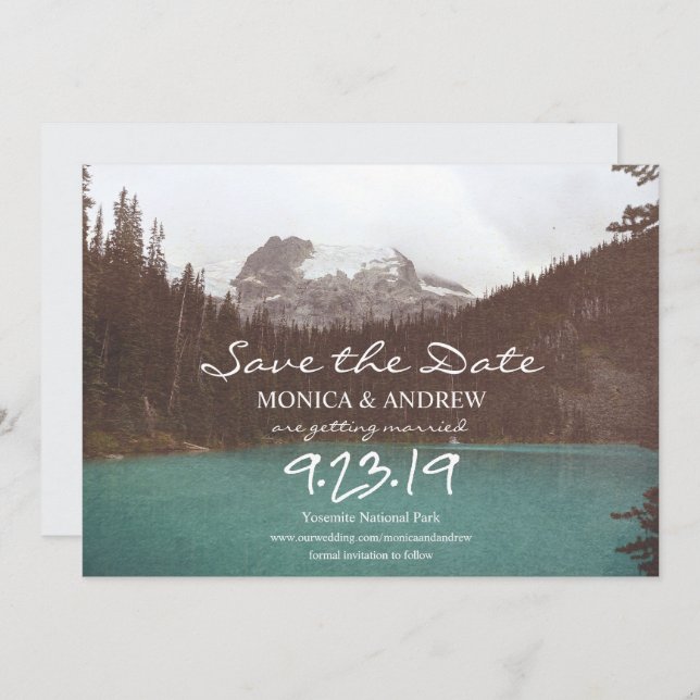 Save the Date Bergsee Einladung (Vorne/Hinten)