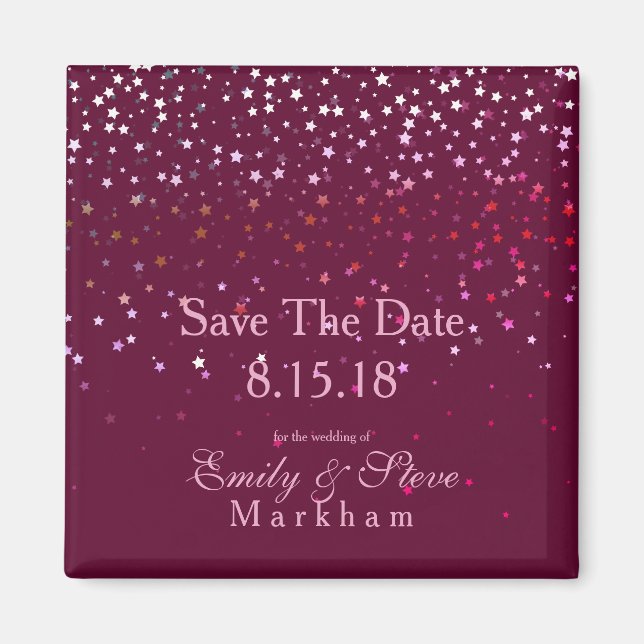 Save the Date Berry Stars Magnet-Wine Magnet (Vorne)